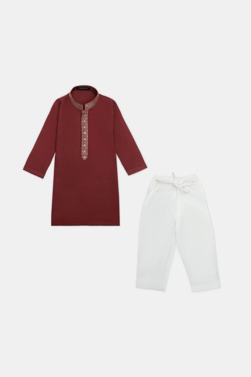 Maroon Boys Kurta Pajama thumbnail
