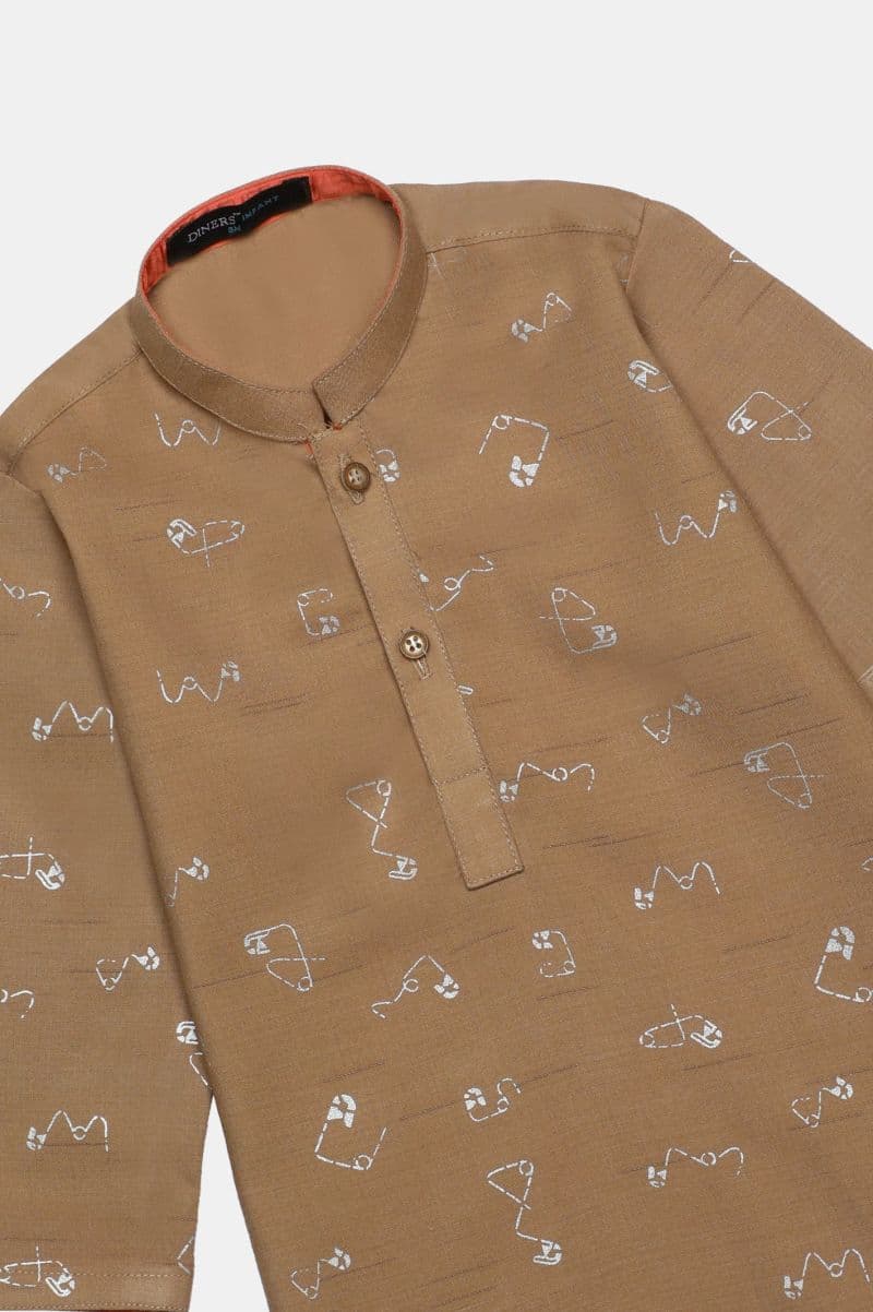 Brown Infant Kurta Shalwar