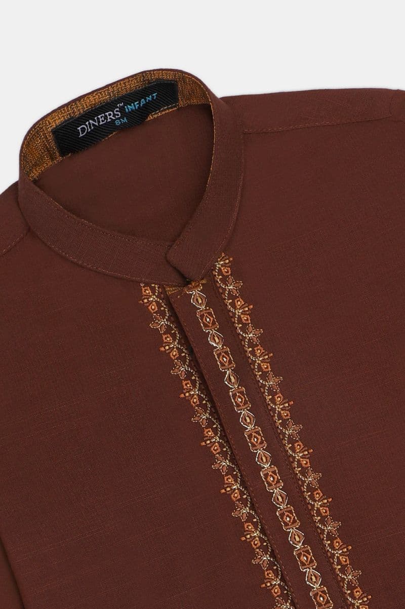 Brown Infant Kurta Shalwar