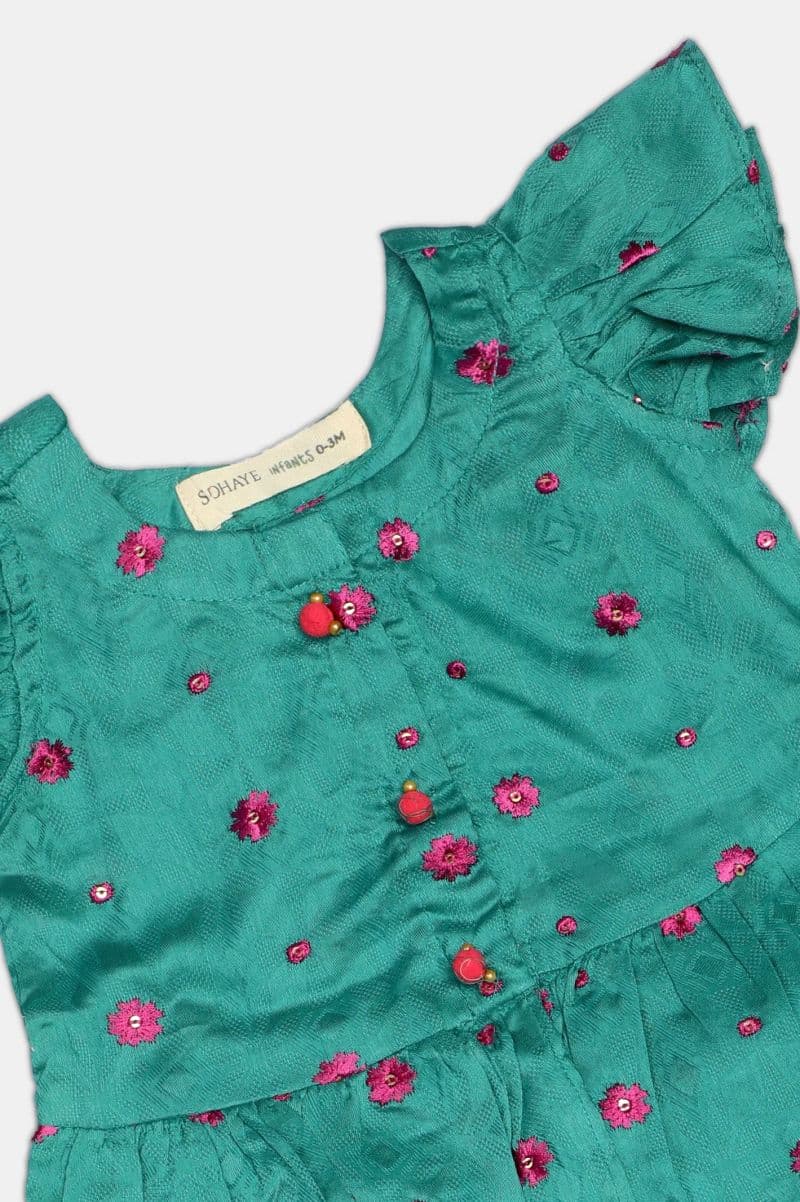 Embroidered Jacquard-Green Infant 2PC thumbnail