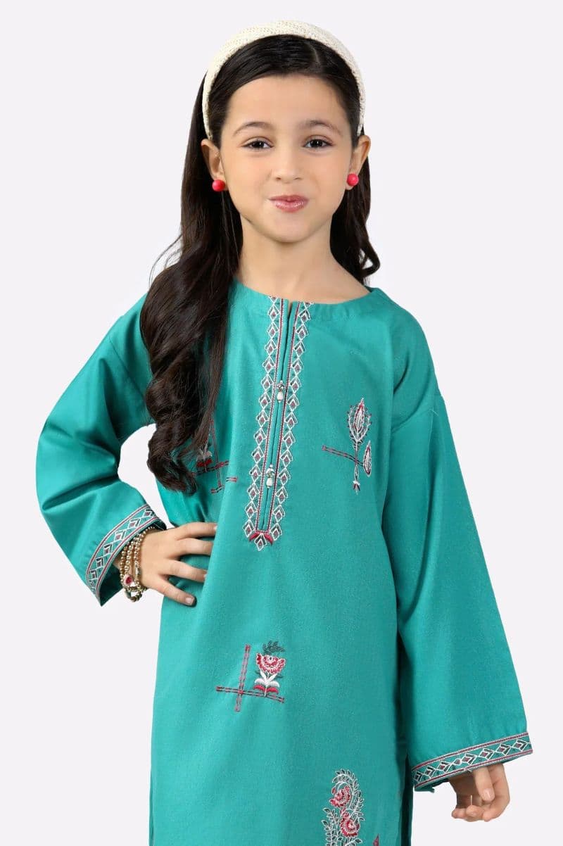 Green Embroidered Girls 2PC thumbnail