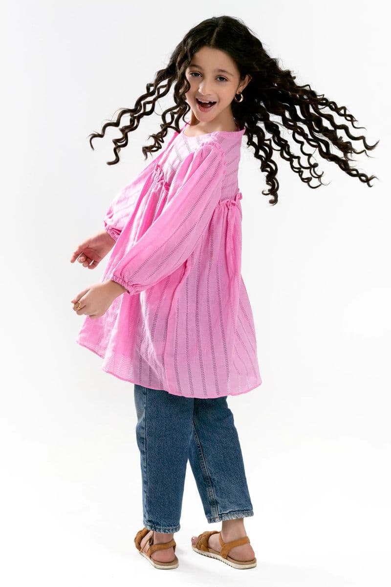 Pink Stylised Girls Kurti thumbnail