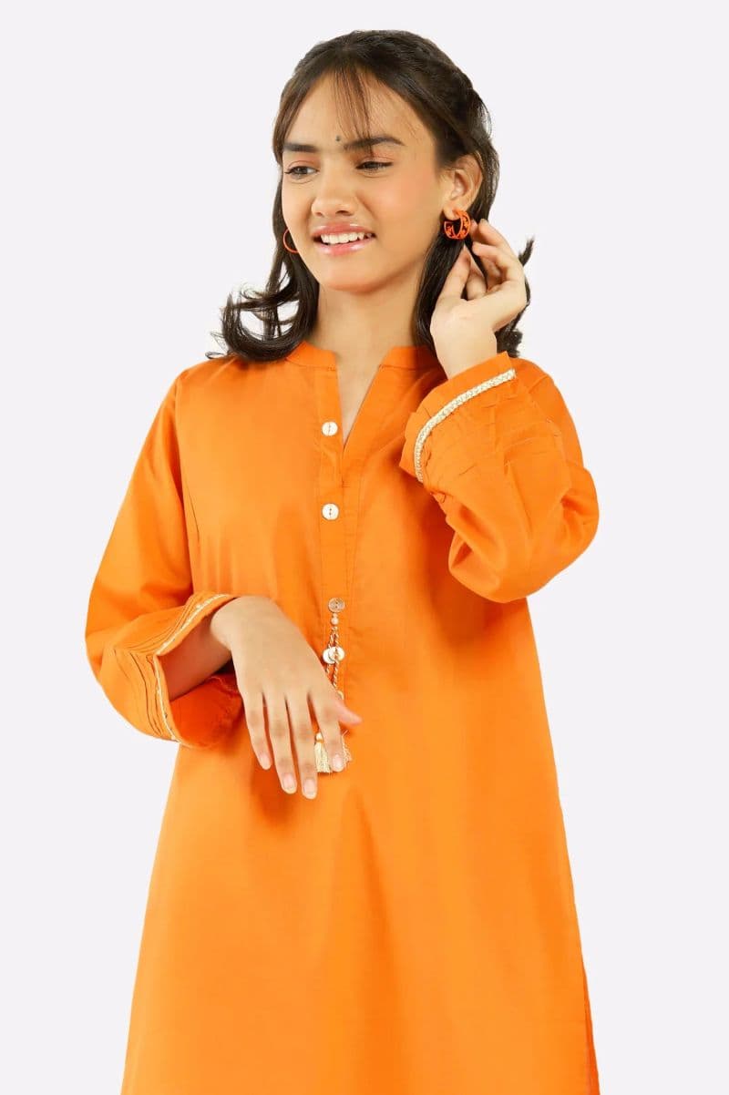 Orange Stylised Teens Kurti thumbnail