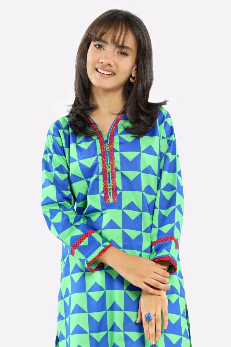 Green Printed Teens Kurti thumbnail