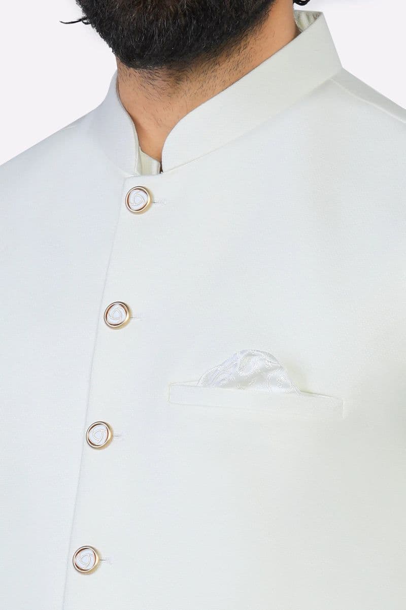 Cream Shalwar Kameez with Waistcoat thumbnail