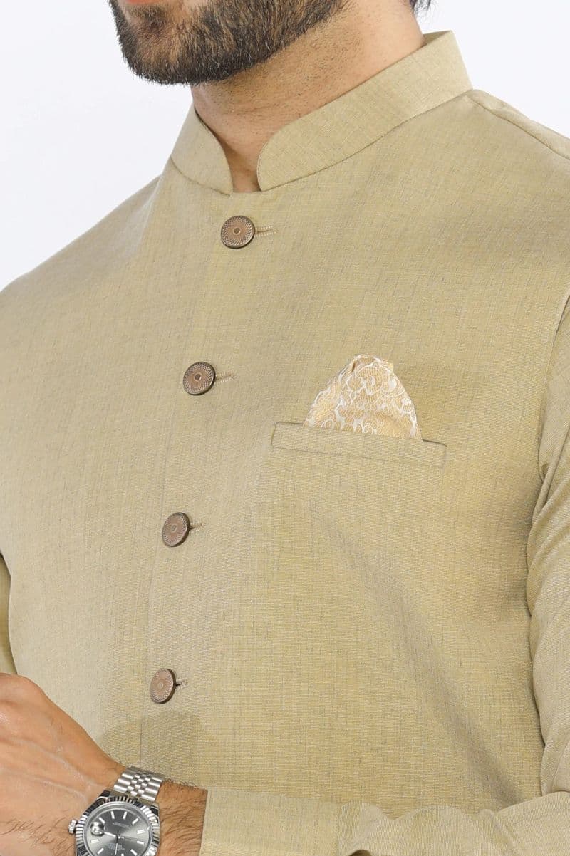 Green Shalwar Kameez with Waistcoat thumbnail