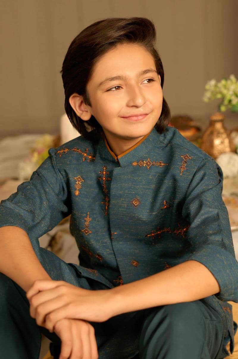 Blue Boys Kurta Pajama With Waistcoat thumbnail