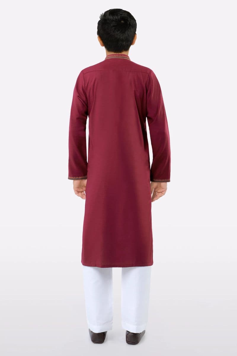 Maroon Teens Kurta Pajama