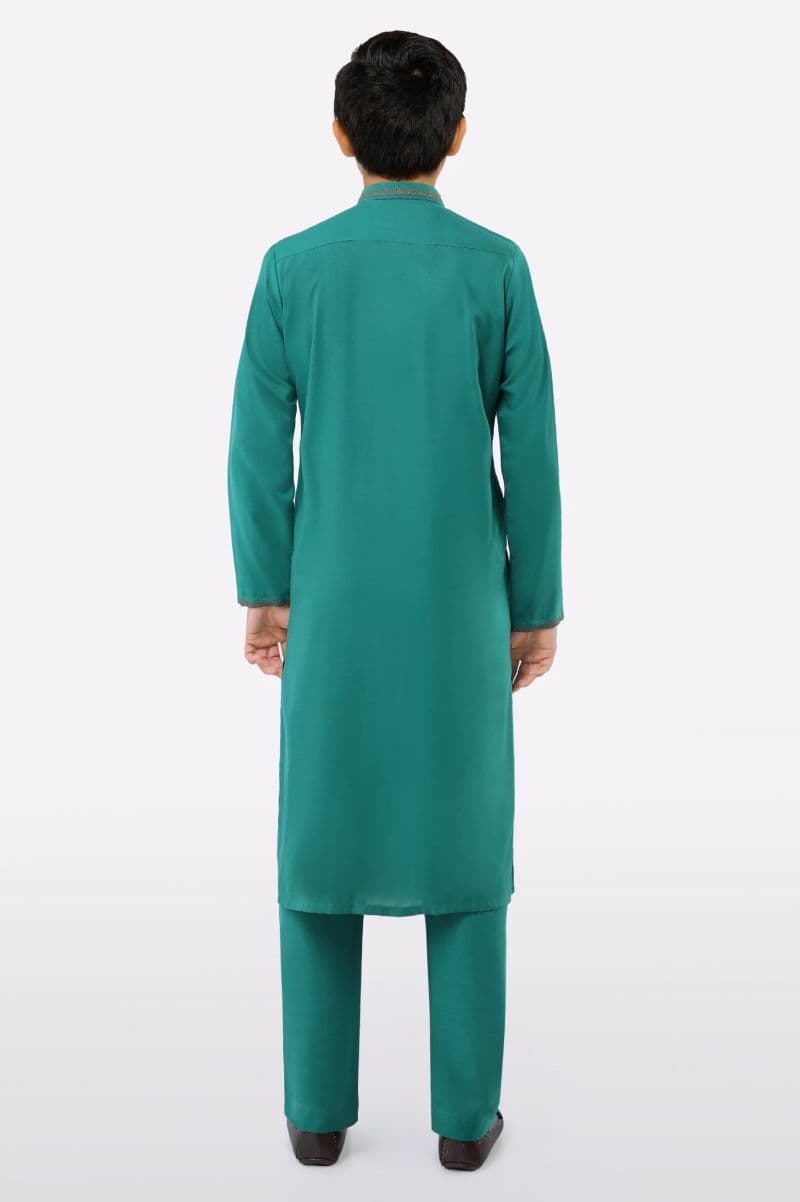 Green Teens Kurta Pajama