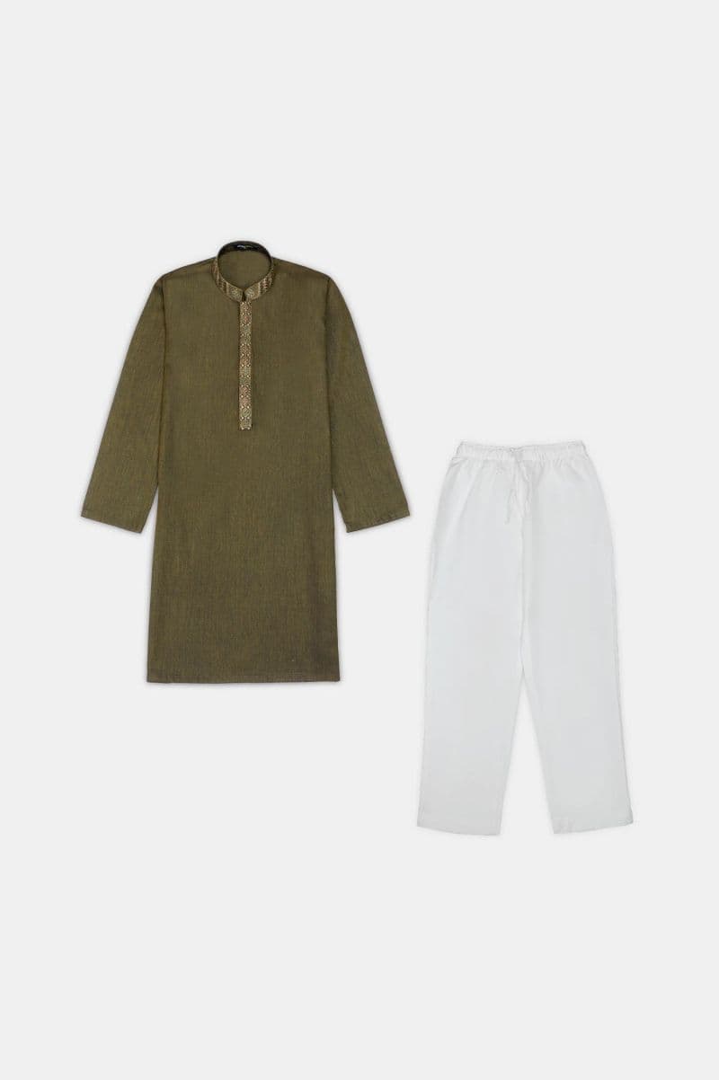 Dark Green Boys Kurta Pajama thumbnail