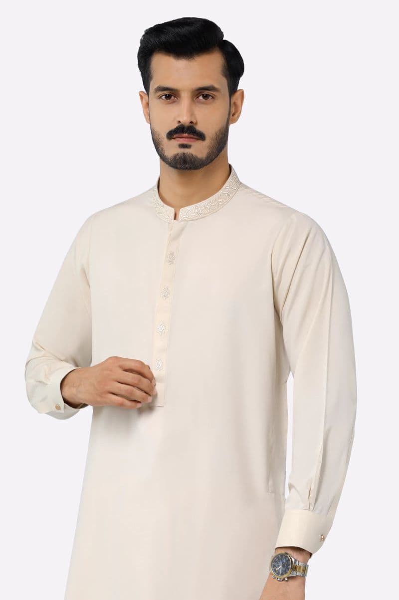 Fawn Wash & Wear Shalwar Kameez