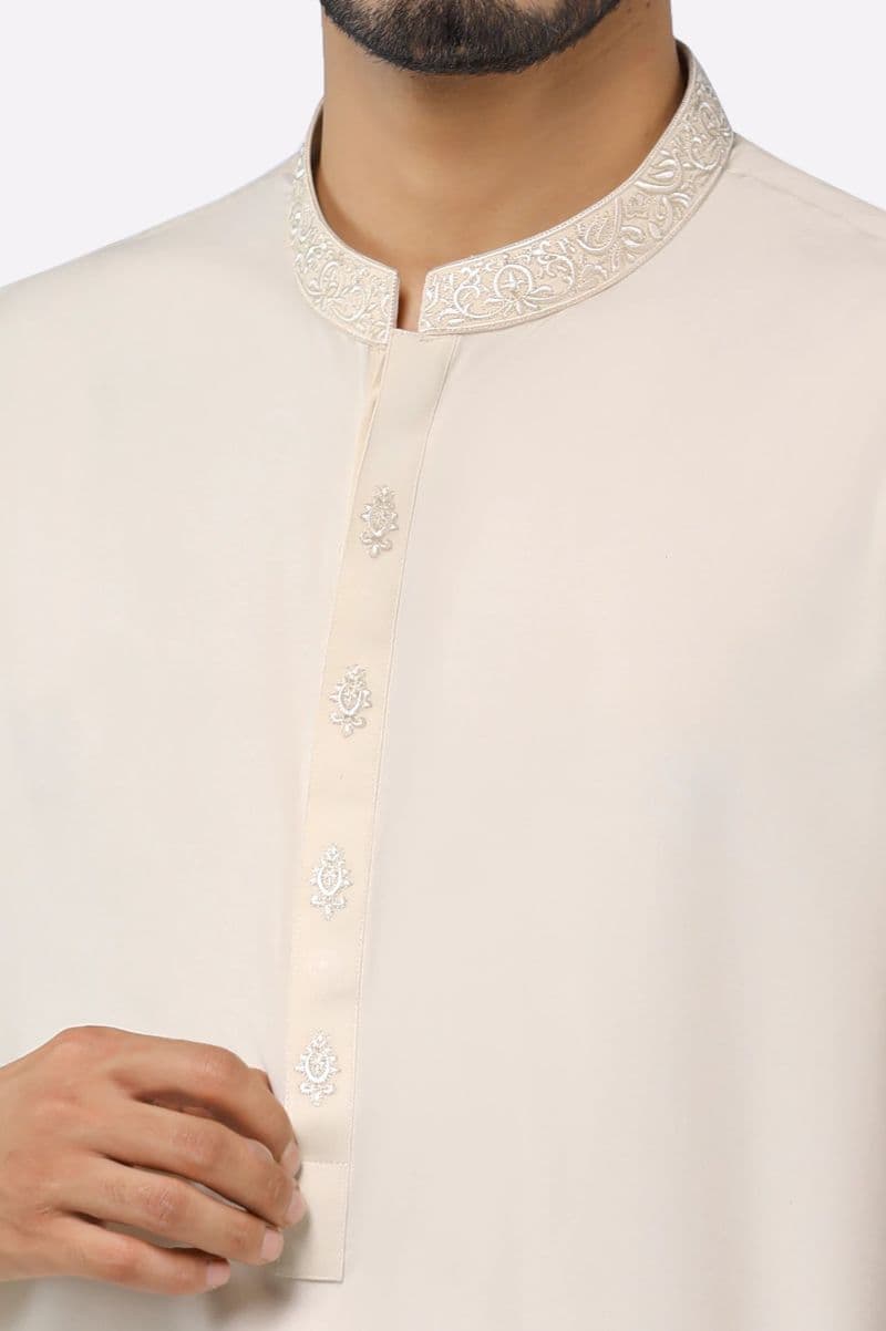 Fawn Wash & Wear Shalwar Kameez