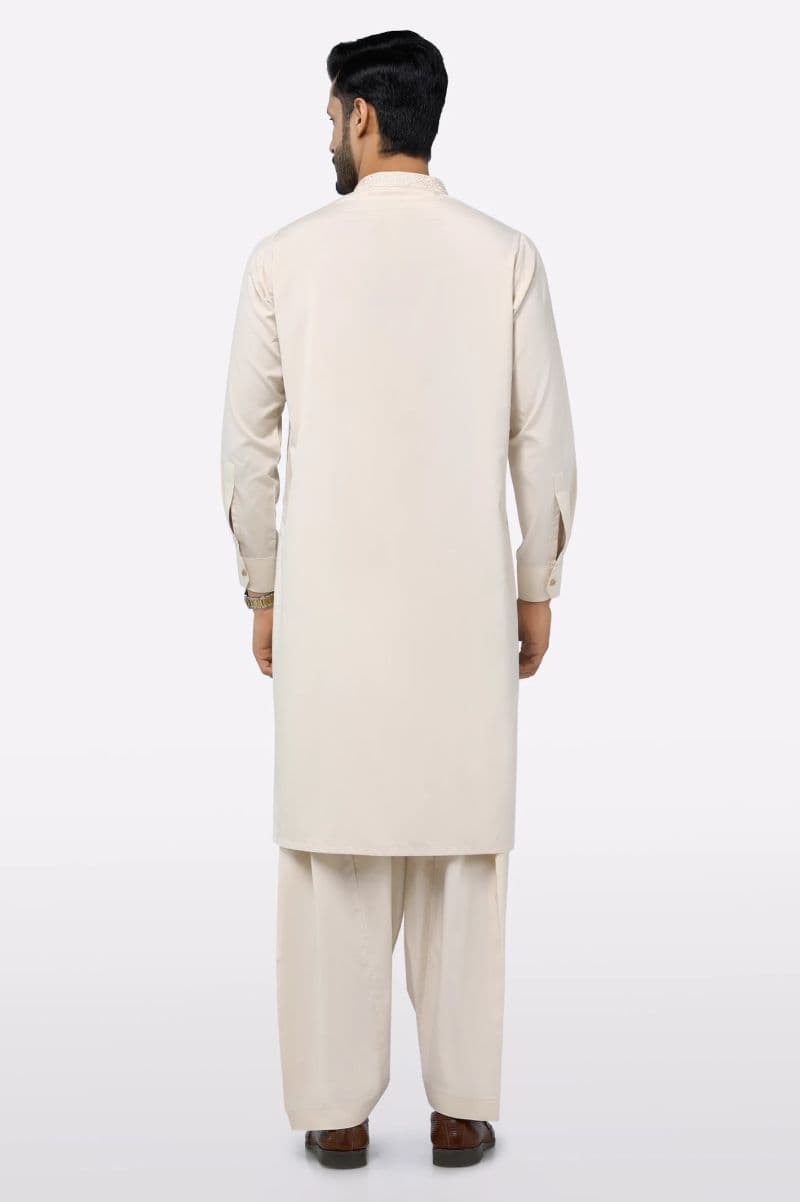 Fawn Wash & Wear Shalwar Kameez