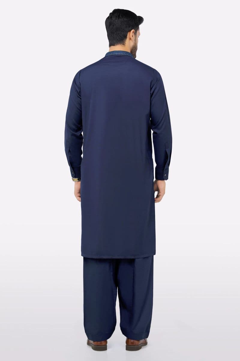 Dark Blue Wash & Wear Shalwar Kameez
