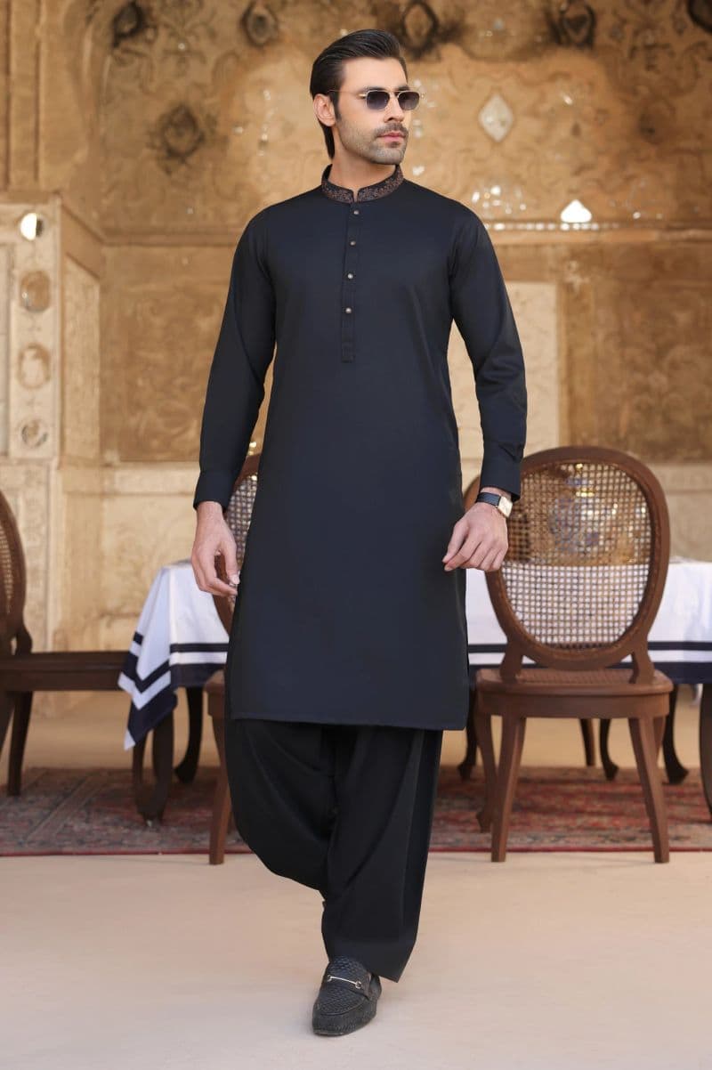 Black Wash & Wear Shalwar Kameez thumbnail
