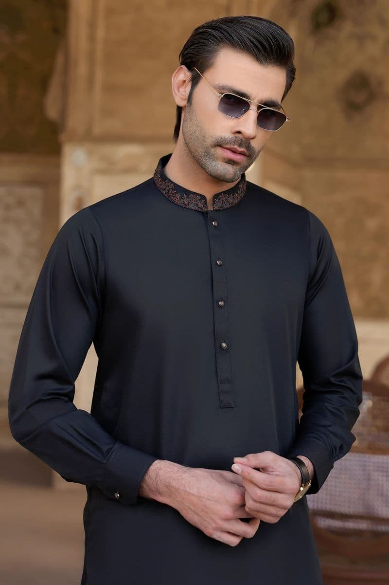 Black Wash & Wear Shalwar Kameez thumbnail