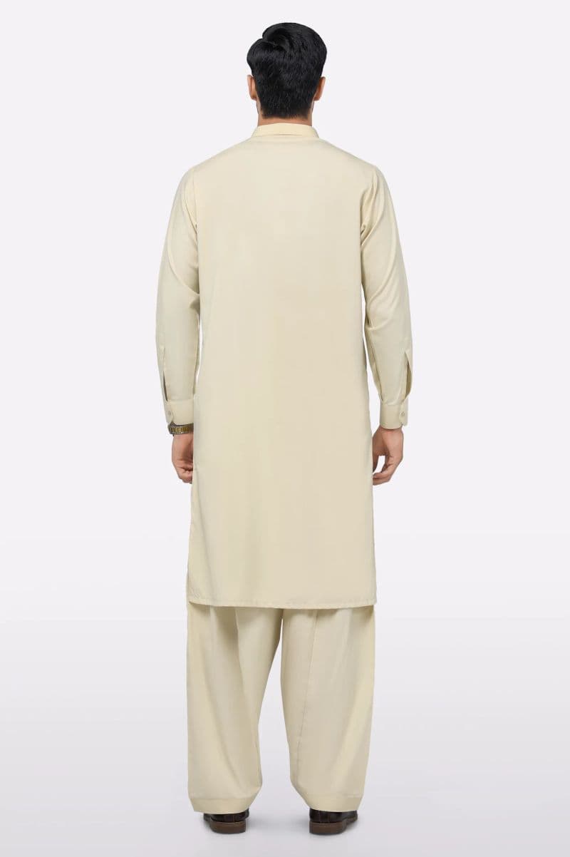 Light Fawn Wash & Wear Shalwar Kameez