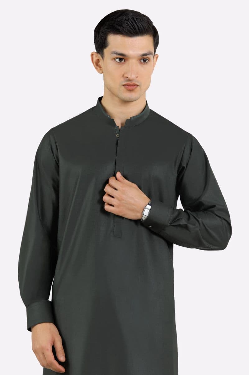 Dark Green Wash & Wear Shalwar Kameez