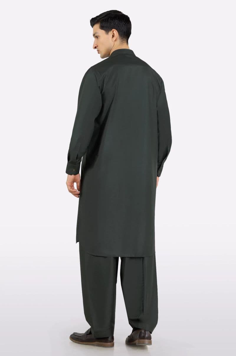 Dark Green Wash & Wear Shalwar Kameez