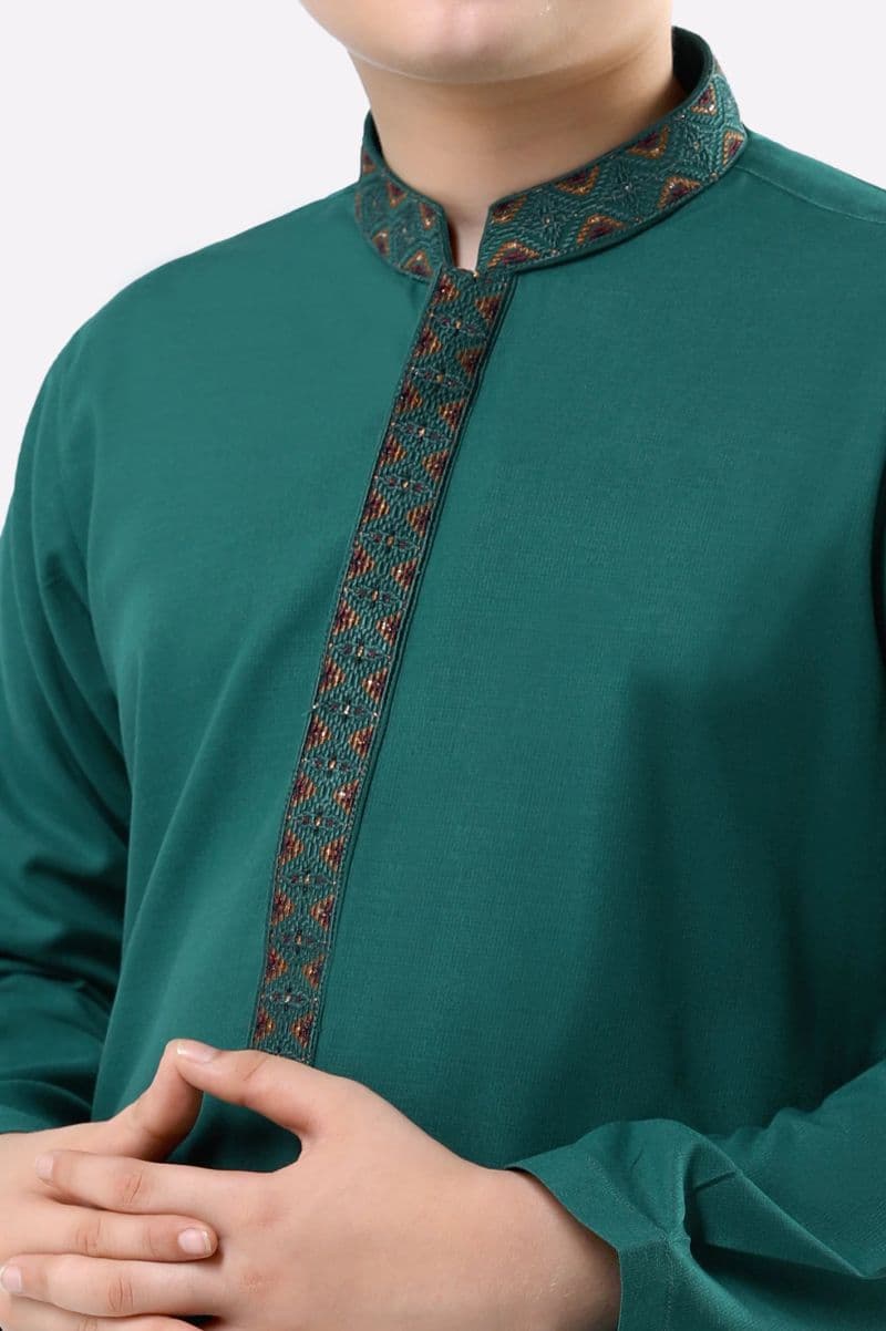 Green Boys Kurta Pajama