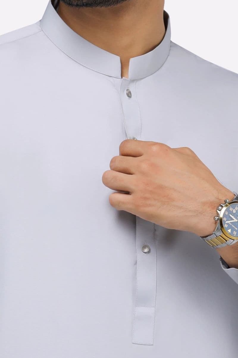 Light Grey Wash & Wear Shalwar Kameez thumbnail