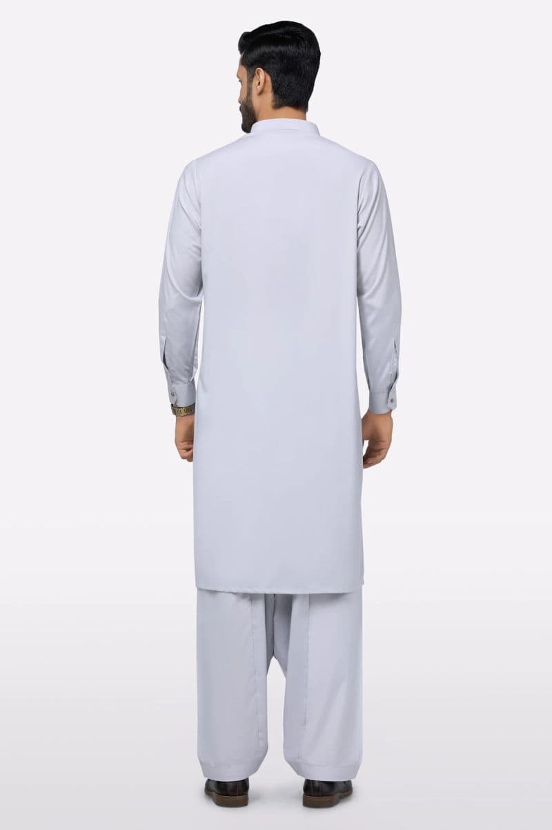Light Grey Wash & Wear Shalwar Kameez thumbnail