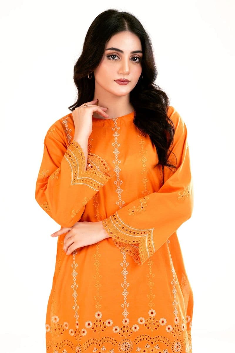 Orange 2PC Embroidered Suit thumbnail