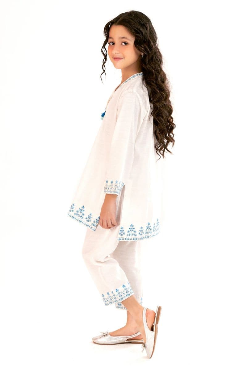 Embroidered Khaddar-White Girls 2PC thumbnail