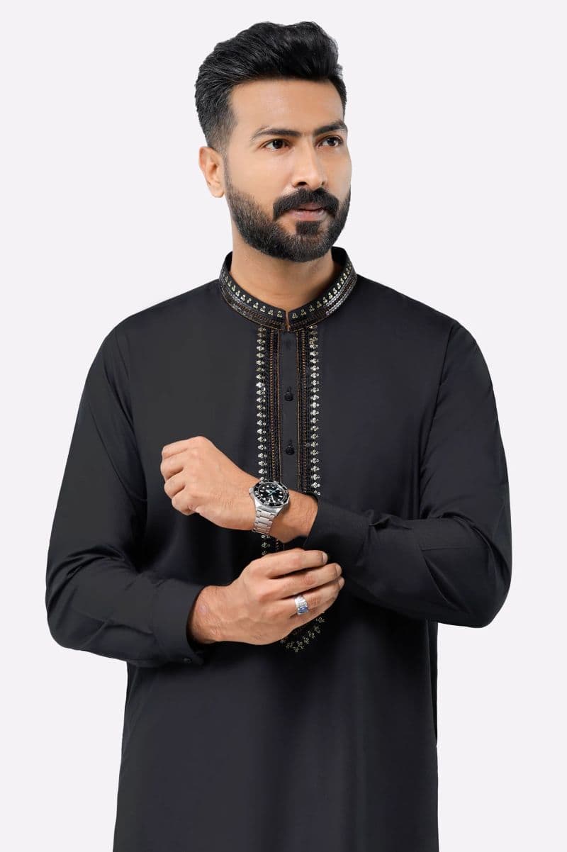 Black Wash & Wear Shalwar Kameez