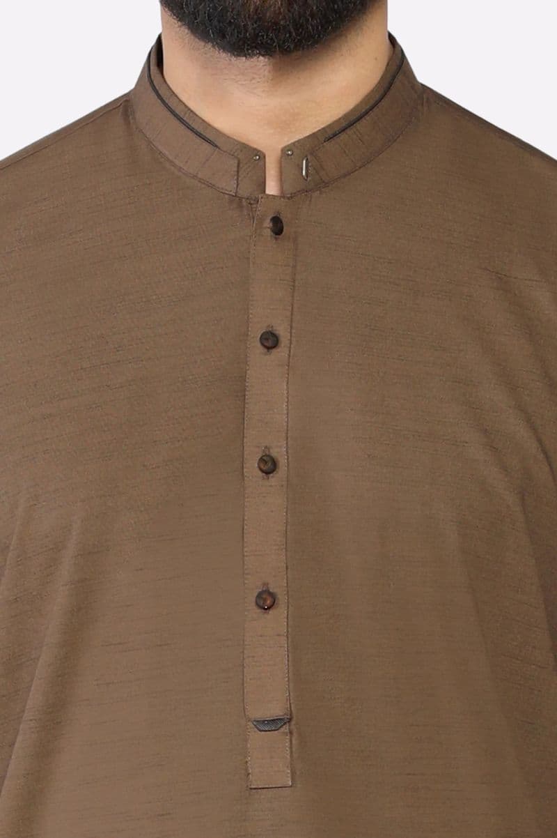 Brown Wash & Wear Kurta Pajama
