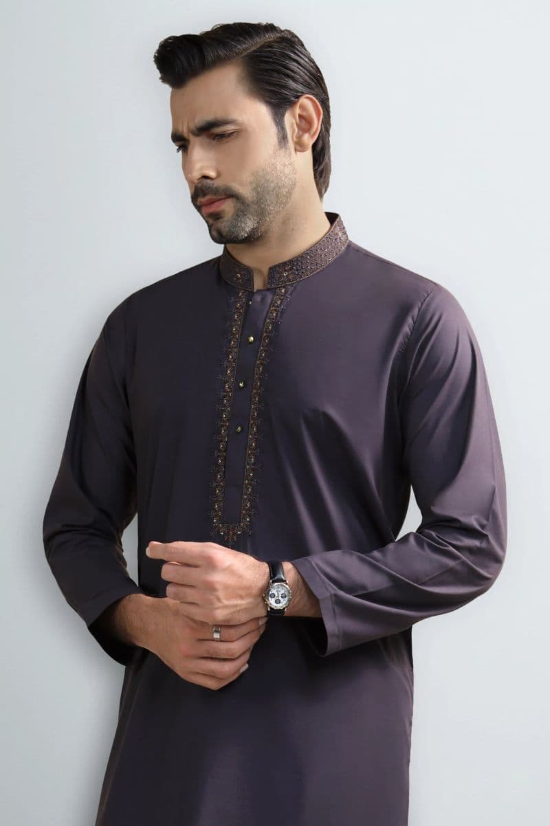Coffee Brown Wash & Wear Kurta Pajama
