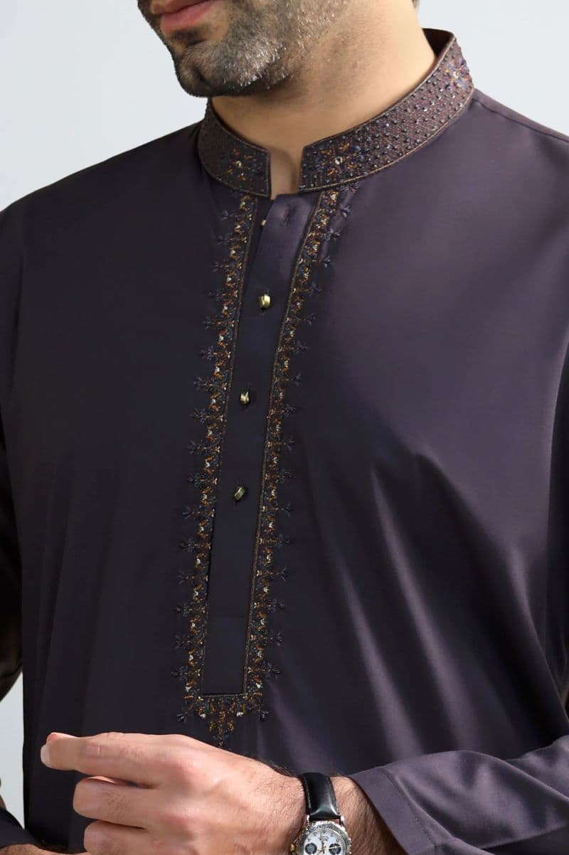 Coffee Brown Wash & Wear Kurta Pajama