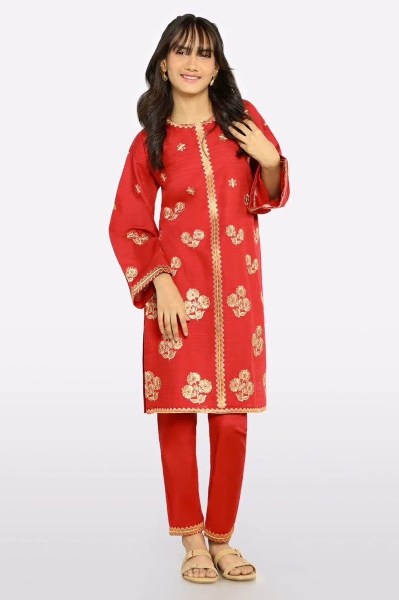 Red Embroidered Teens 2PC thumbnail