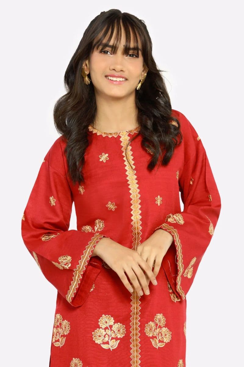 Red Embroidered Teens 2PC thumbnail