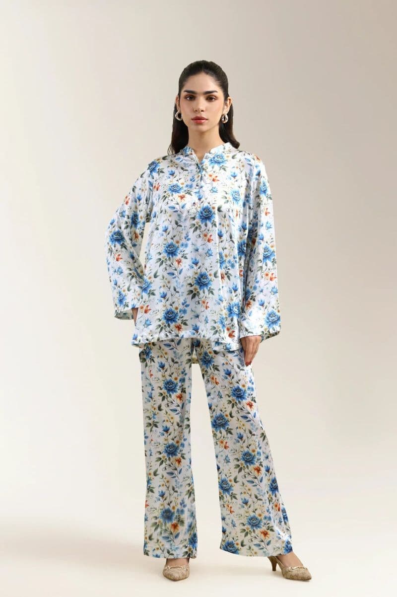 Printed Road Line Silk-White 2PC thumbnail