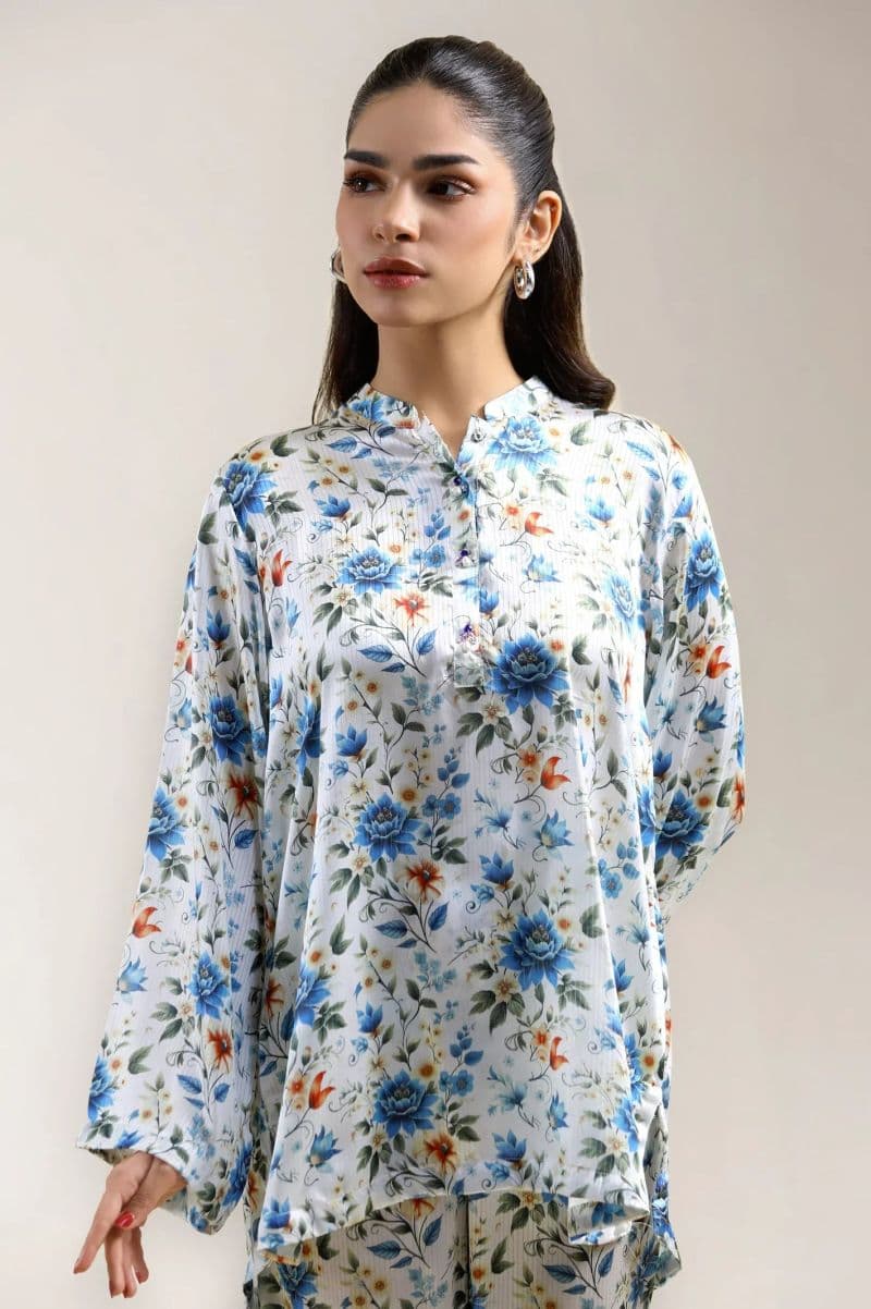 Printed Road Line Silk-White 2PC thumbnail