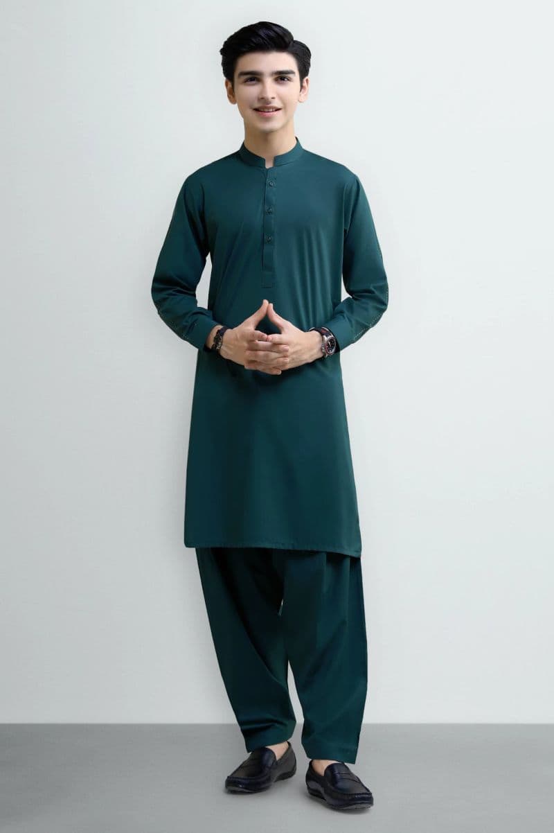 Bottle Green Teens Kameez Shalwar