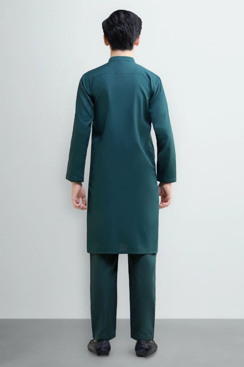 Bottle Green Teens Kurta Pajama thumbnail