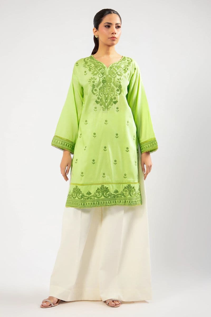 Light Green Embroidered Kurti