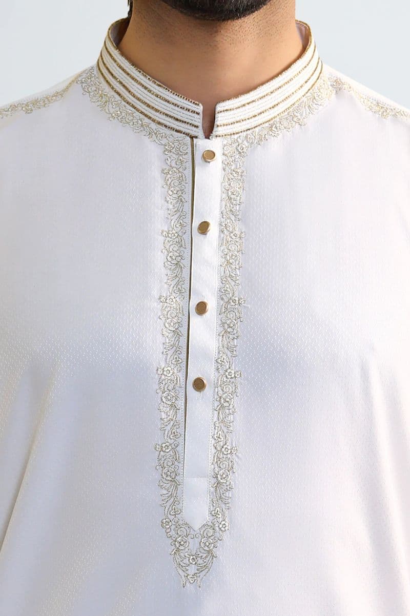 Cream Wash & Wear Shalwar Kameez (TASSAVUR)
