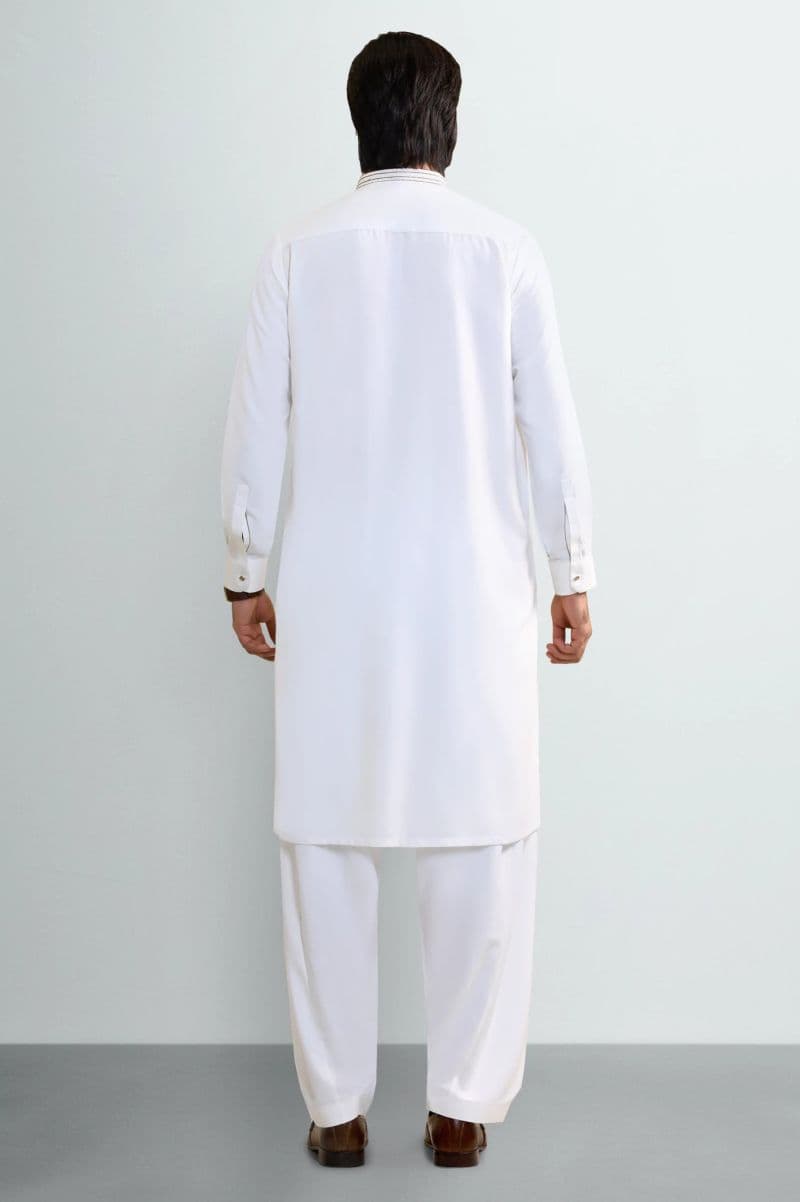 Cream Wash & Wear Shalwar Kameez (TASSAVUR)
