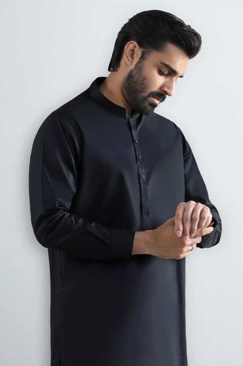 Black Cotton Shalwar Kameez
