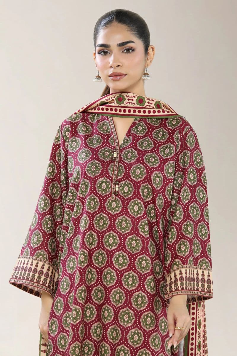Printed Viscose-Red 3PC thumbnail