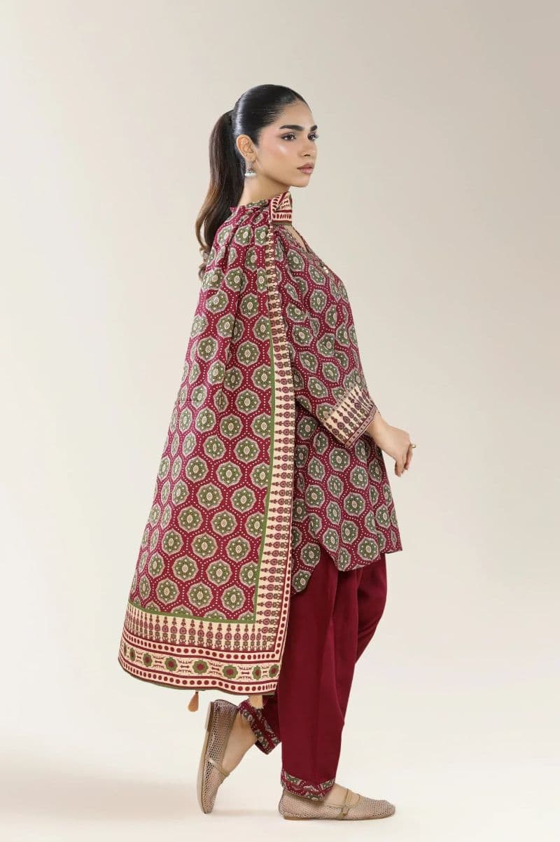 Printed Viscose-Red 3PC thumbnail