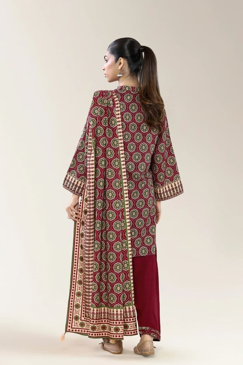 Printed Viscose-Red 3PC thumbnail