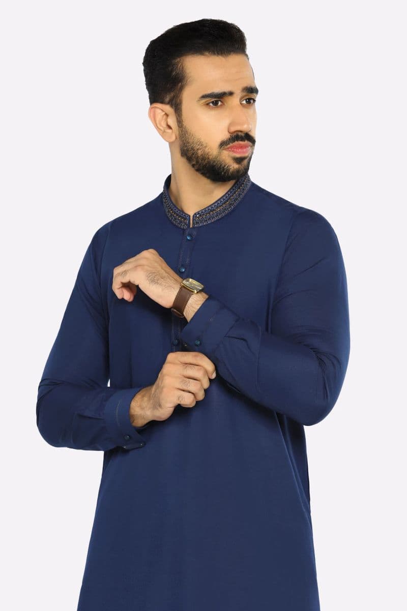 Royal Blue Wash & Wear Shalwar Kameez