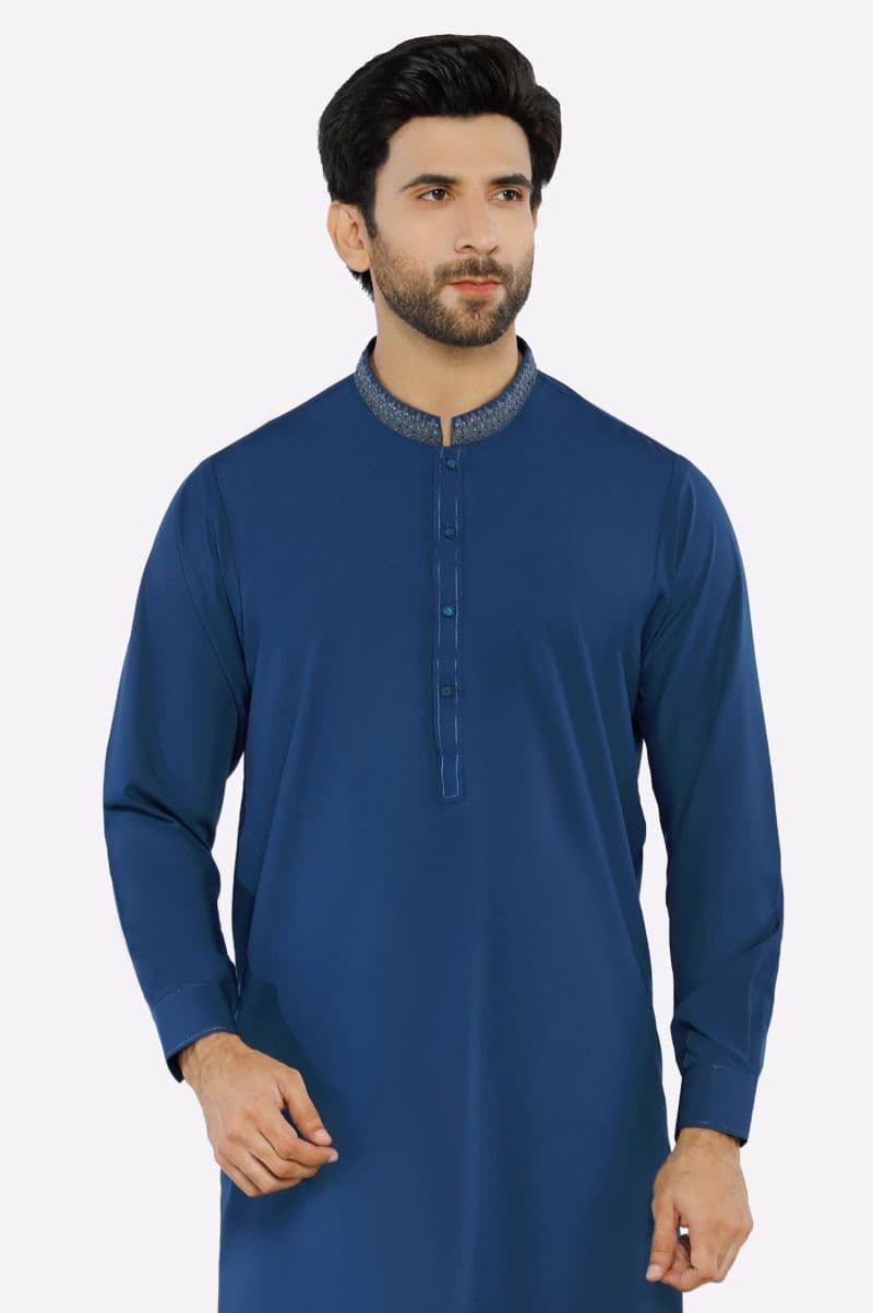 Dark Blue Wash & Wear Shalwar Kameez thumbnail