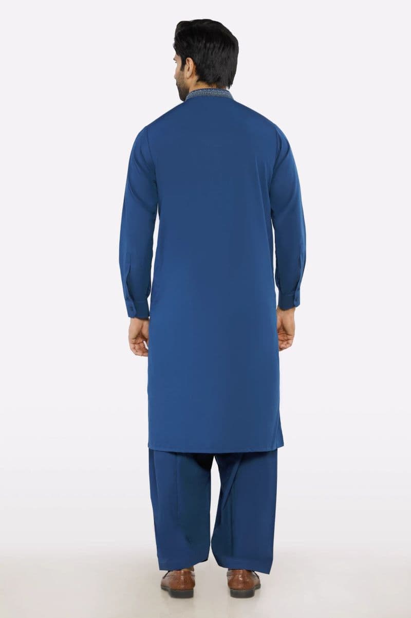 Dark Blue Wash & Wear Shalwar Kameez thumbnail
