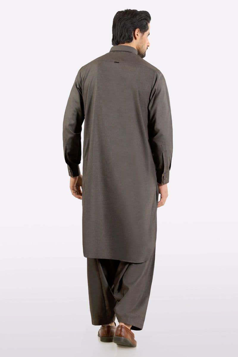 Dark Brown Wash & Wear Shalwar Kameez