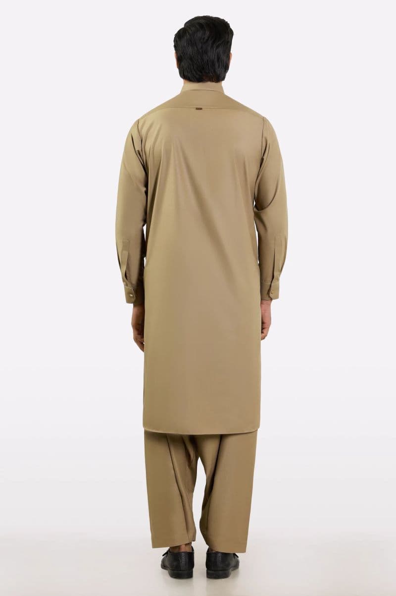 Khaki Wash & Wear Shalwar Kameez thumbnail